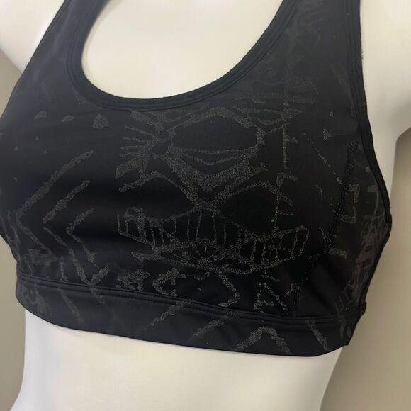Free People Movement Black/Gray/Coral Abstract Pullover Zip-Up Sports Bra- Small - Picture 3 of 13